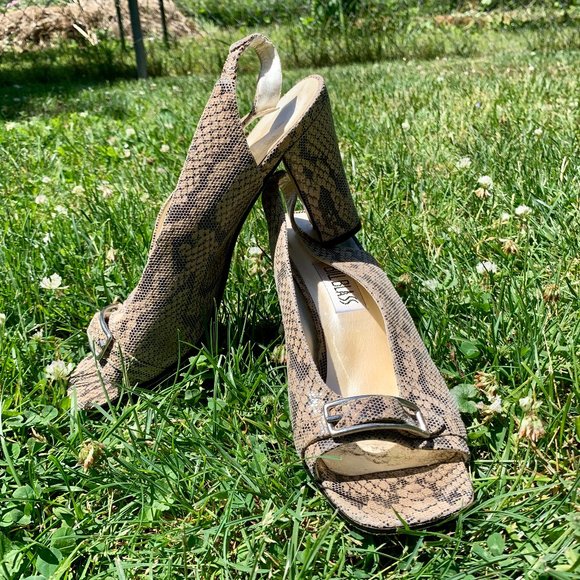 Bill Blass leather, snake print, sling-backs, 8 - Picture 12 of 16